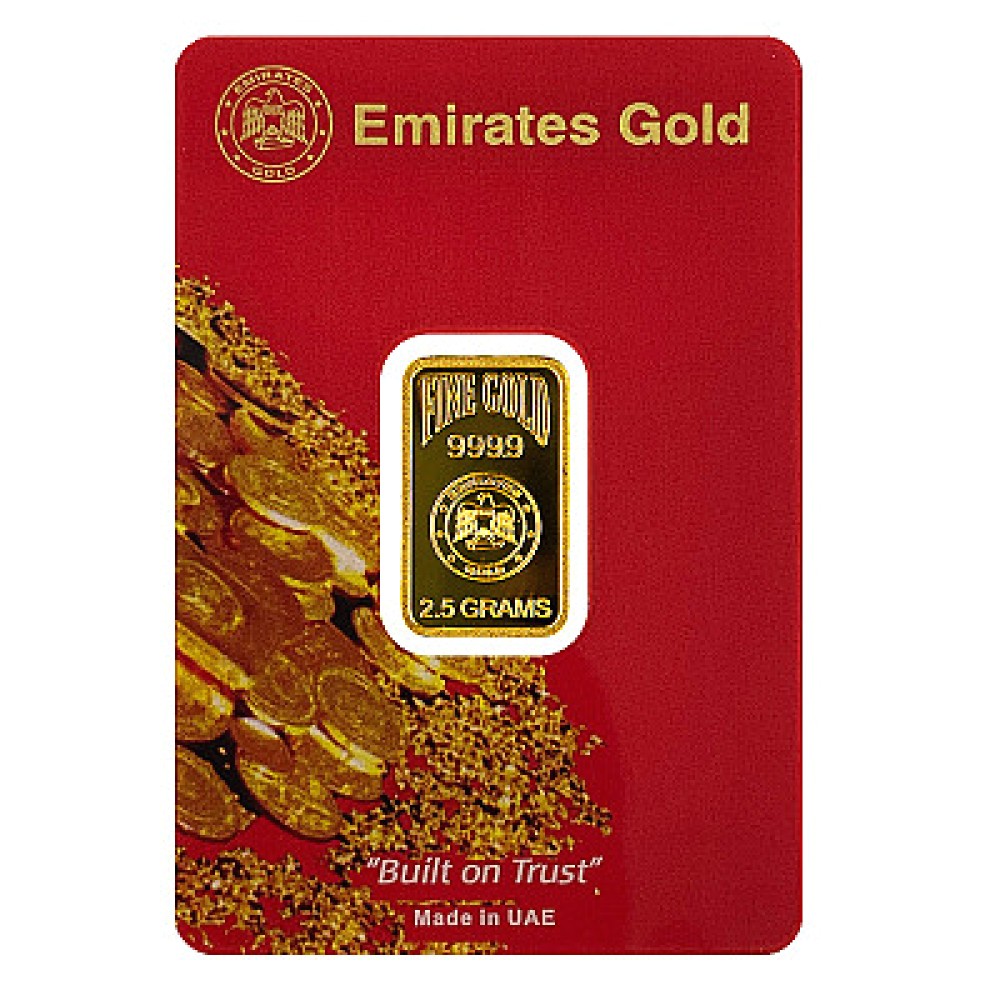 2.5 gram Fine Gold Bar 999.9 - Emirates Gold