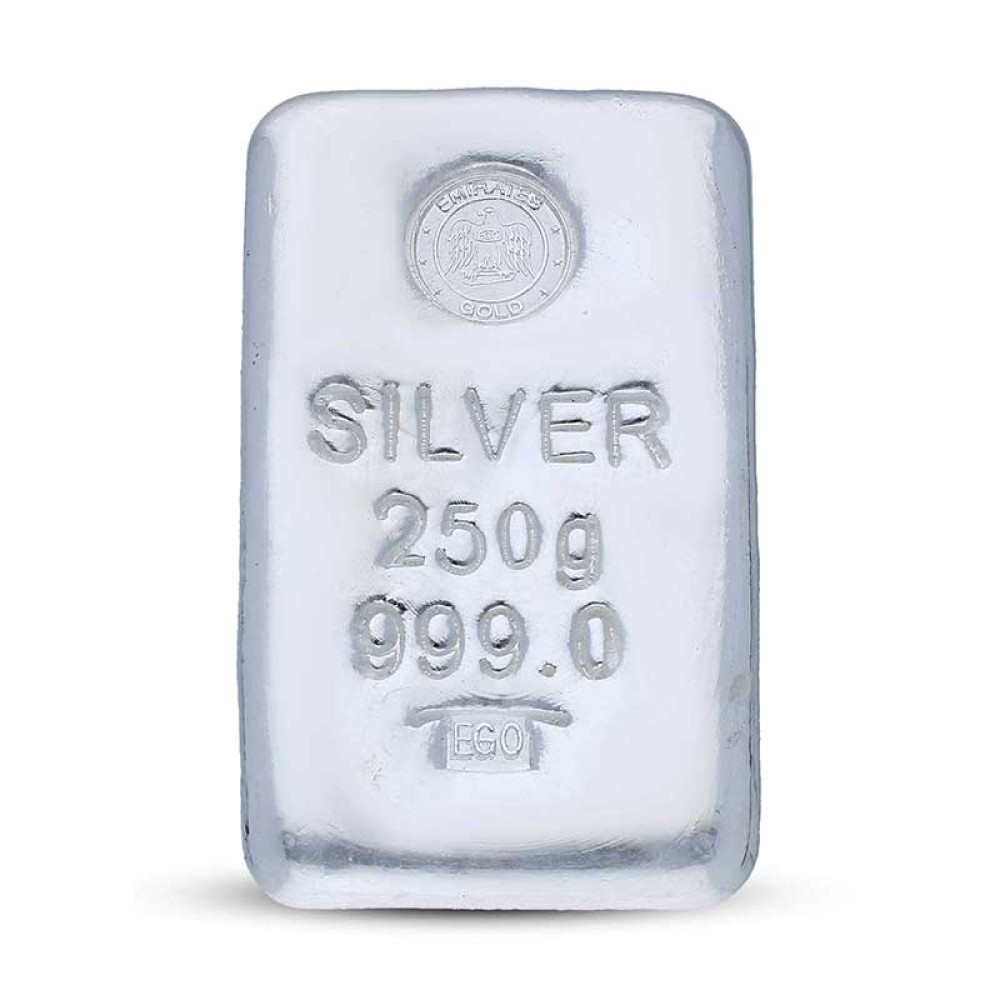 250 gram Fine Silver Bar 999.0 - Emirates Gold