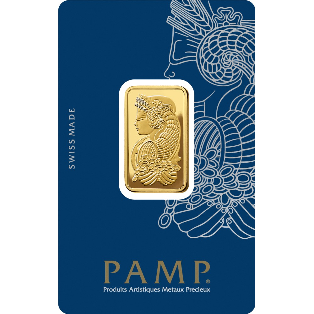 1/2 oz Fine Gold Bar 999.9 - PAMP Suisse Lady Fortuna Veriscan