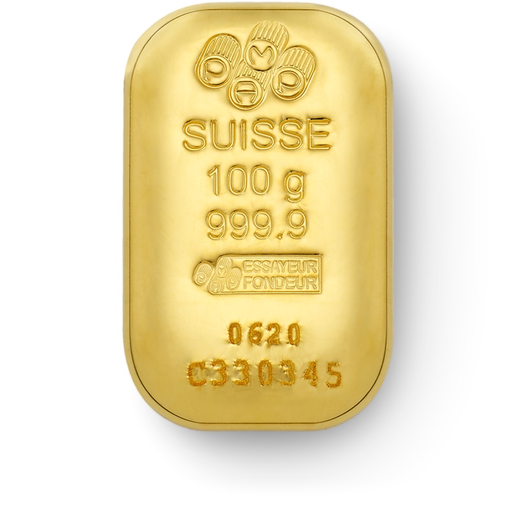 100 gram Fine Gold Bar 999.9 - PAMP Suisse