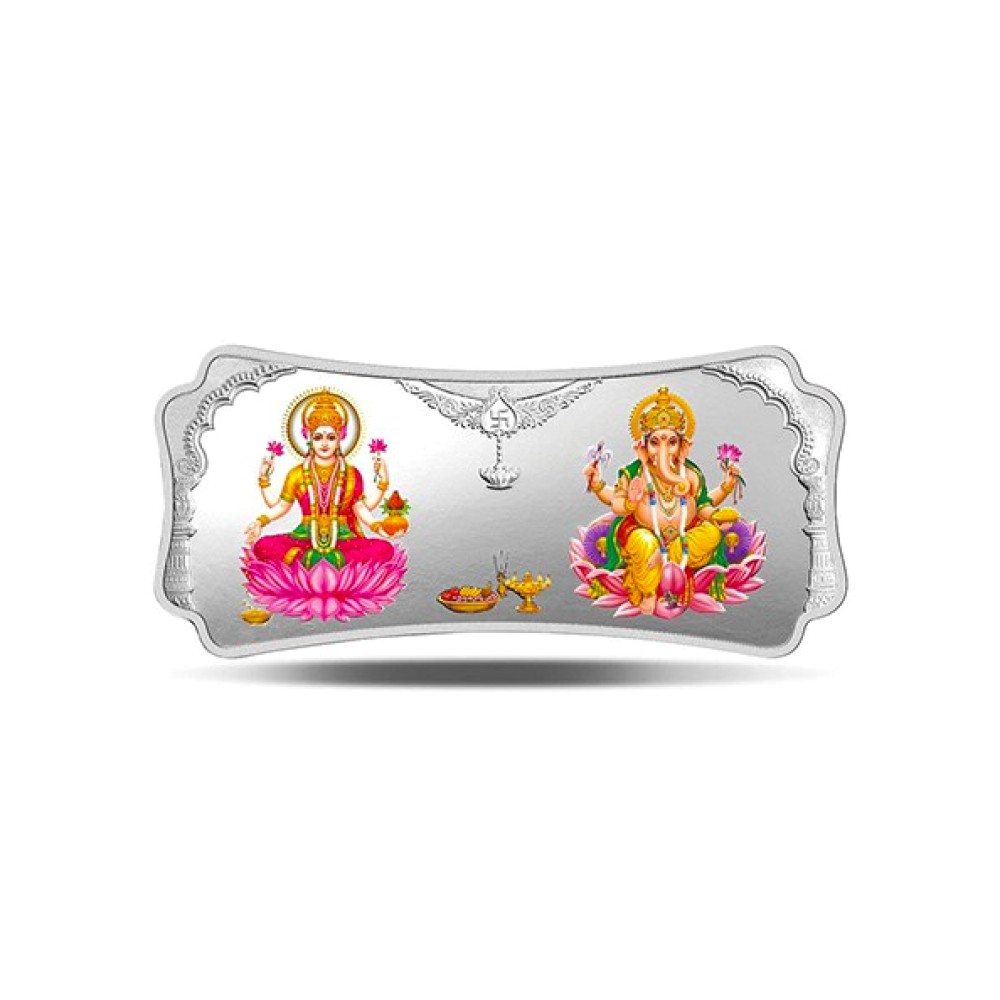 Lakshmi Ganesha 50 Gram Silver Bar - 999.9
