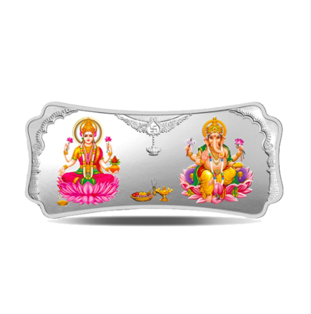 Lakshmi Ganesha 100 Gram Silver Bar - 999.9